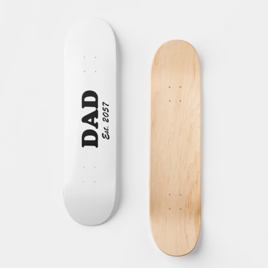 Vater Moderne schwarze Typografie Skateboard (Vorderseite)