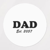 Vater Moderne Typografie Custom est Date White Etiketten (Design 1)