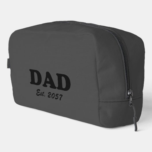 Vater Moderne Typografie Custom est Dattel grau sc Waschbeutel (Rechte Ecke)