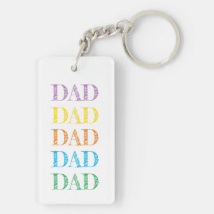 VATER Moderne Typografie Rainbow Colors Vatertag Schlüsselanhänger