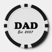 Vater Moderne Typografie Sonderest Datum lustig Pokerchips (Vorderseite)