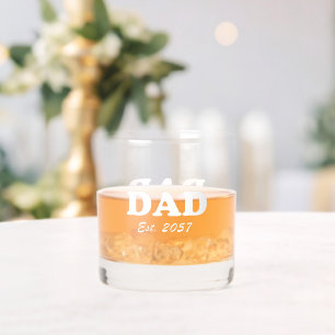 Vater Moderne weiße Typografie nach Kundenwunsch D Whiskyglas