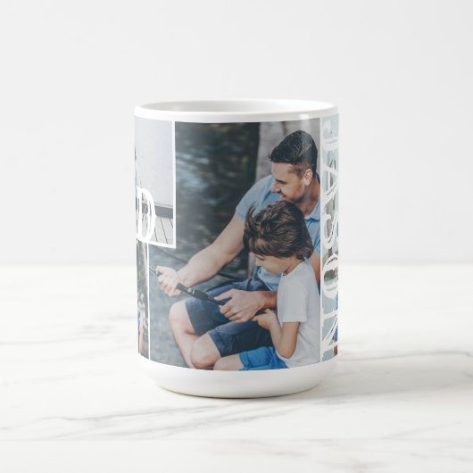 Vater Modernes, benutzerdefiniertes 4-Fotoleitergi Kaffeetasse (Mittel)