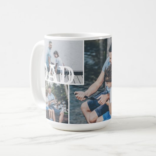 Vater Modernes, benutzerdefiniertes 4-Fotoleitergi Kaffeetasse (Vorderseite Links)