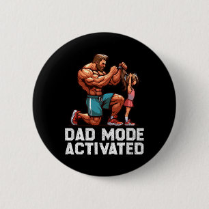 Vater-Modus aktiviert Väter Tag Gym Workout Bodybu Button