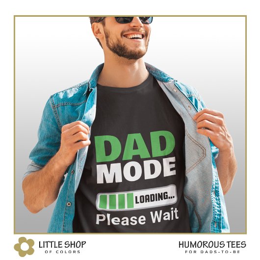 Vater-Modus Laden Status Bar Vatertag T-Shirt