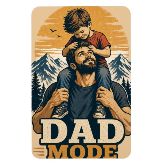 Vater-Modus Vatertags-Shirt Magnet (Vertikal)