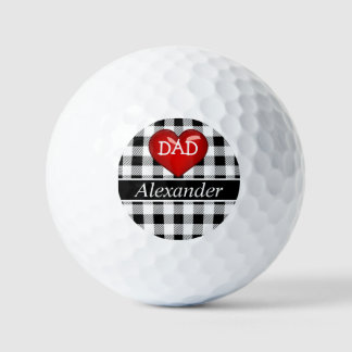 Vater Monogram Buffalo Kariertes Schwarz-weißes ro Golfball