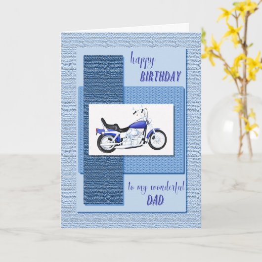 Vater, Motorrad Geburtstag Karte (Gelbe Blume)