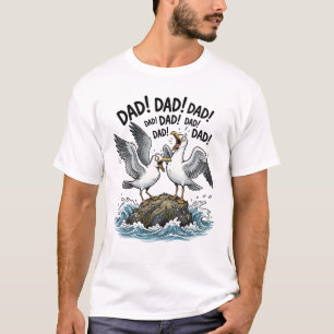 Vater Möwe Chaos Lustiges Vater Design T-Shirt