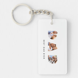 Vater MultiFoto Typografie Weiß Moderne Schlüsselanhänger