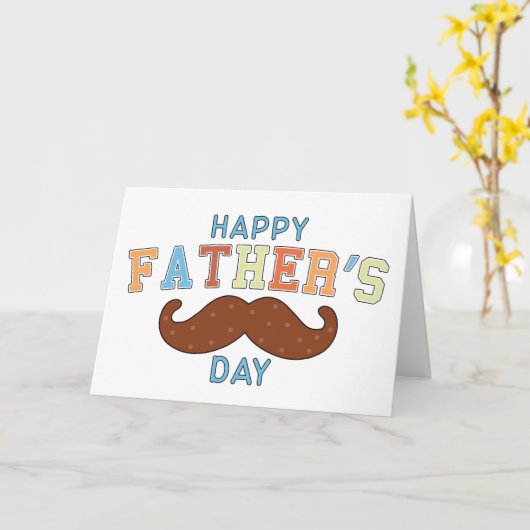 Vater & Mustaches: Ein Vatertag Karte (Gelbe Blume)