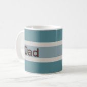 Vater Mute Farbtöne von Blues Stripmuster Kaffeetasse (Vorderseite Links)