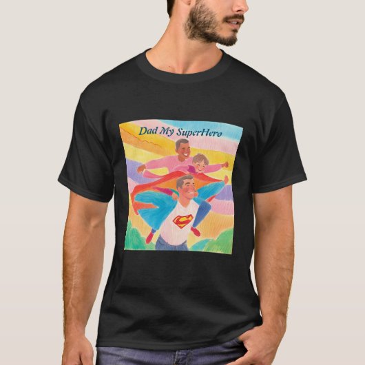 Vater My SuperHero - Dark T - Shirt (Vorderseite)