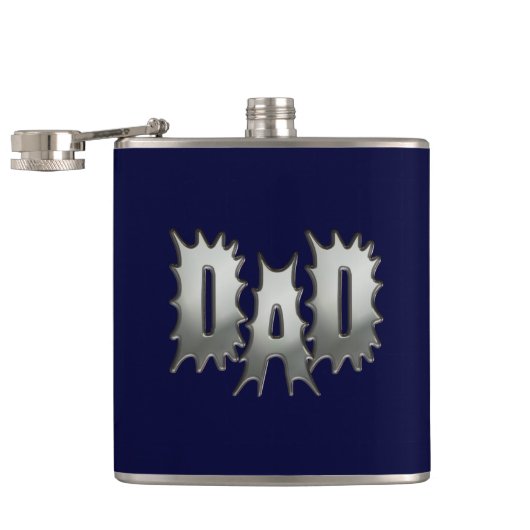 Vater Navy Blau Flasche Flachmann (Geöffnet)