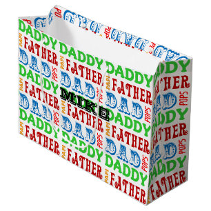 Vater nennt personalisierte große Geschenk-Tasche Geschenktüte