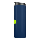 Vater Neon grün Marineblau moderne Typografie cool Thermosbecher (Nach rechts gedreht)