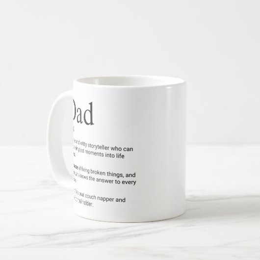 Vater Niedlich Lieblich Funny Definition Kaffeetasse (Vorderseite Links)