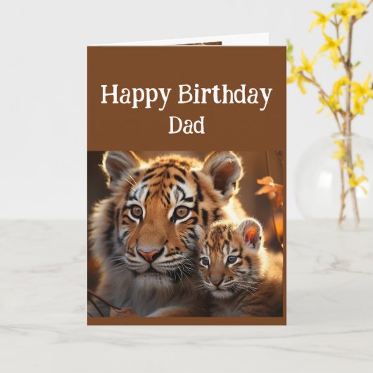 Vater Niedlich Tiger Tier Karte (Gelbe Blume)