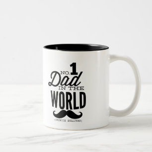 Vater No.1 in der Weltschnurrbart-Tasse Zweifarbige Tasse