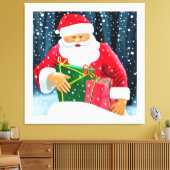 Vater Noel im Schnee Leinwanddruck (Insitu (Wohnzimmer))
