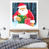 Vater Noel im Schnee Leinwanddruck (Insitu (Schlafzimmer))