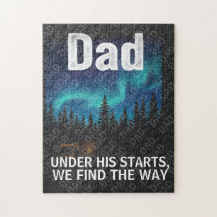 Vater-Northern-Lights-Camping-Individualisierbares Puzzle