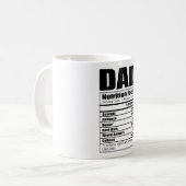 Vater Nutrition Facts Happy Vathers Day Kaffeetasse (Vorderseite Links)