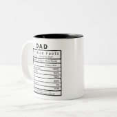 Vater Nutrition Facts Statistics Funny Funny Zweifarbige Tasse (Vorderseite Links)