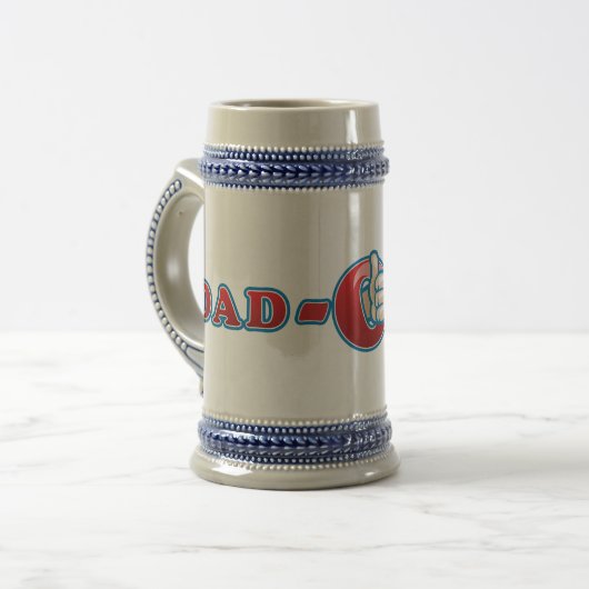 Vater-O-Milbe Bierglas (Vorderseite Links)