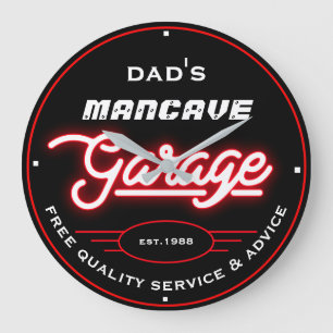 Vater oder jede Art von Namensmanagement Garage Re Große Wanduhr