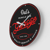 Vater oder jede beliebige Namensgarage rot und wei Große Wanduhr (Winkel)