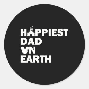 Vater On Earth Funny Papa Daddy Happy Vatertag Runder Aufkleber