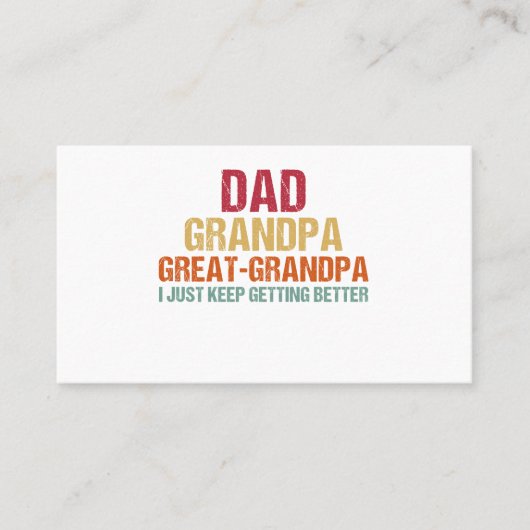 Vater Opa Großer Opa Vatertag Visitenkarte (Vorderseite)