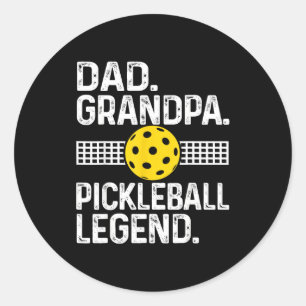 Vater Opa Pickleball-Legende Tee-Spieler lustig Runder Aufkleber