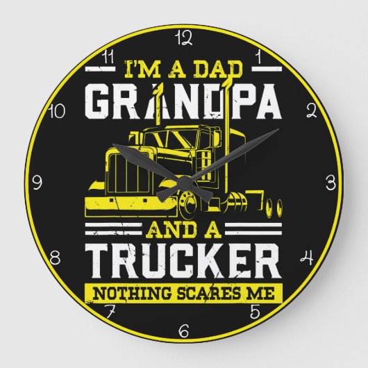Vater Opa Trucker: Nichts kümmert mich Große Wanduhr (Vorderseite)