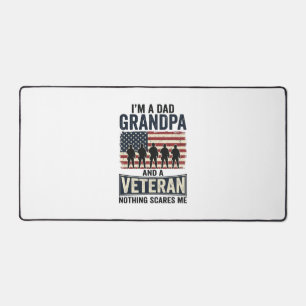 Vater Opa Veteran Patriotisches Vintage-Shirt-Desi Schreibtischunterlage