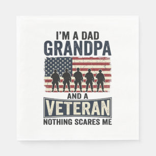 Vater Opa Veteran Patriotisches Vintage-Shirt-Desi Serviette
