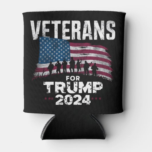 Vater Opa Veterans für Trump 2024 amerikanische Fl Dosenkühler (Vorderseite)