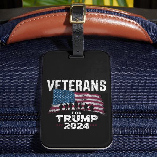 Vater Opa Veterans für Trump 2024 amerikanische Fl Gepäckanhänger (Vorderseite Insitu 2)