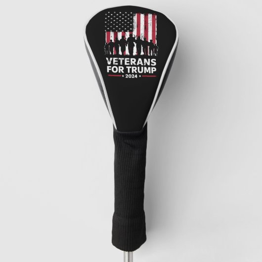 Vater Opa Veterans für Trump 2024 amerikanische Fl Golf Headcover (Vorderseite)