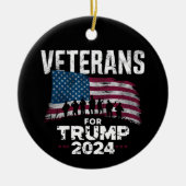 Vater Opa Veterans für Trump 2024 amerikanische Fl Keramik Ornament (Vorne)