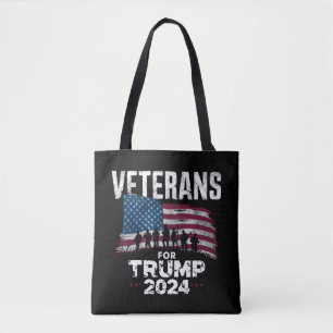 Vater Opa Veterans für Trump 2024 amerikanische Fl Tasche