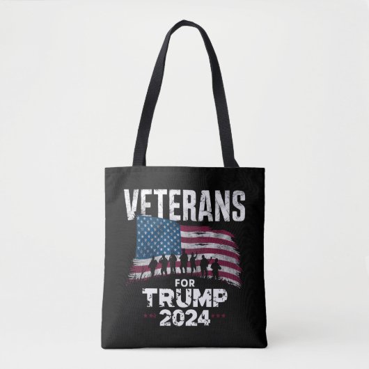 Vater Opa Veterans für Trump 2024 amerikanische Fl Tasche (Vorderseite)