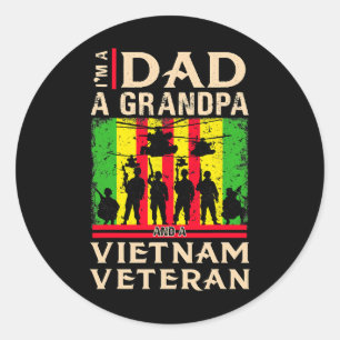 Vater Opa Vietnam Veteran Shirts Veteranen Veteran Runder Aufkleber