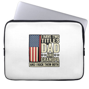 Vater Opa Vintage Patriotisches Familien-Shirt Des Laptopschutzhülle