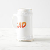 Vater Orange und White Big Beer Stein Bierglas (Vorderseite Links)