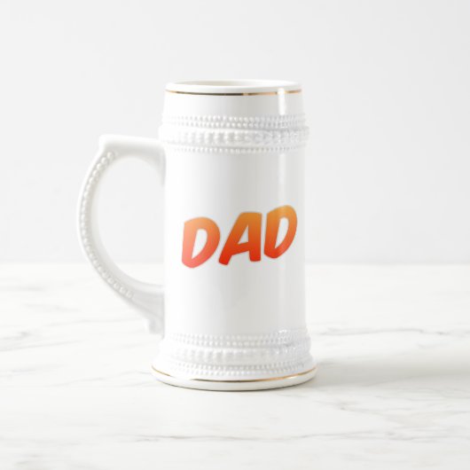 Vater Orange und White Big Beer Stein Bierglas (Links)