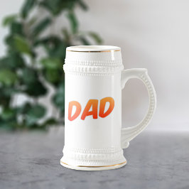 Vater Orange und White Big Beer Stein Bierglas