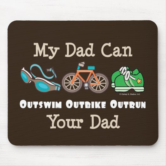 Vater Outswim Outbike überholten Triathlon Mousepad (Vorne)
